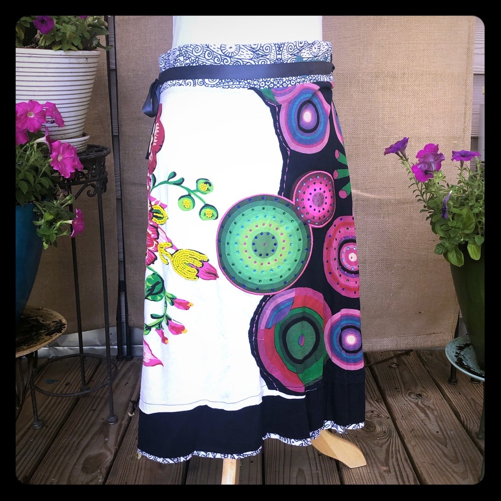 Embellished Desigual Skirt Size Meditm